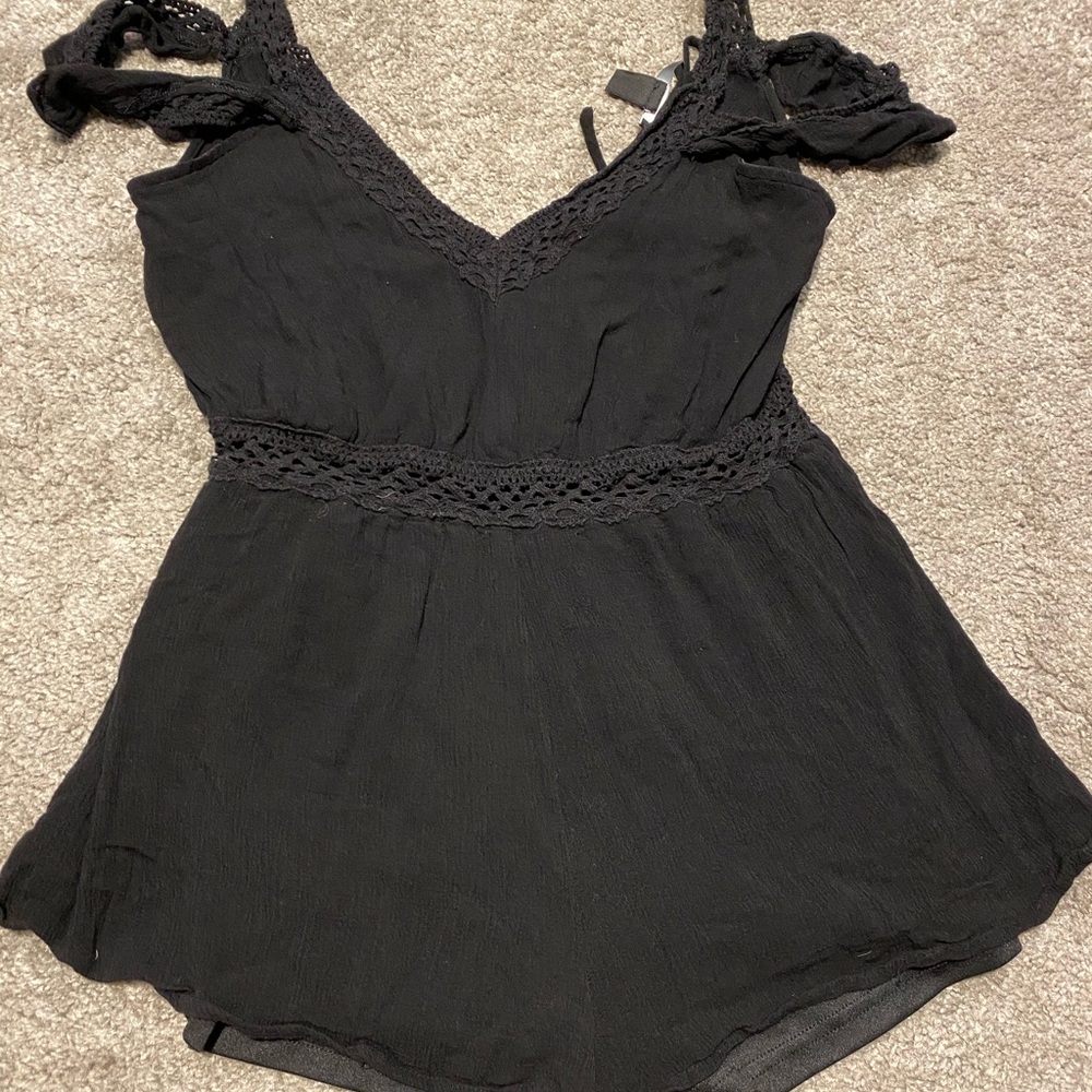 SMALL Black off the shoulder romper